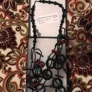 Onyx/Agate/Carnelian XL Circle Necklace